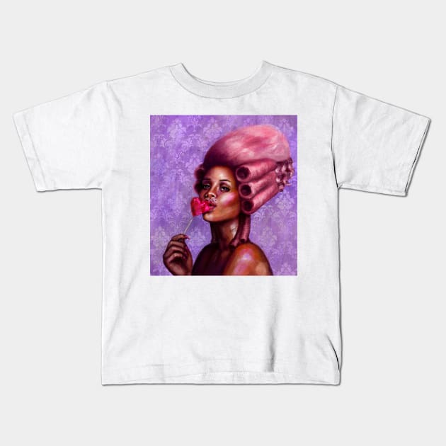 Yas, Queen, Madam Lolli in purple Kids T-Shirt by ArtInPi